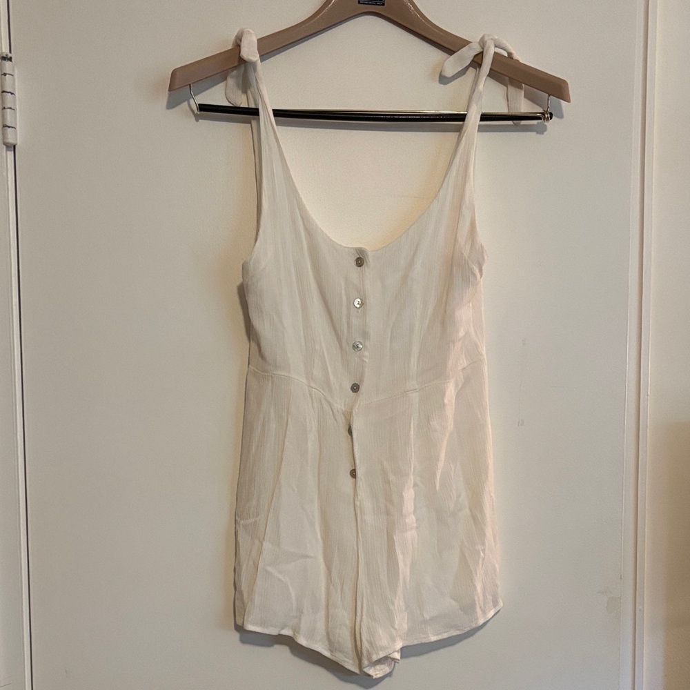 Kimchi Blue White Button-Down Romper